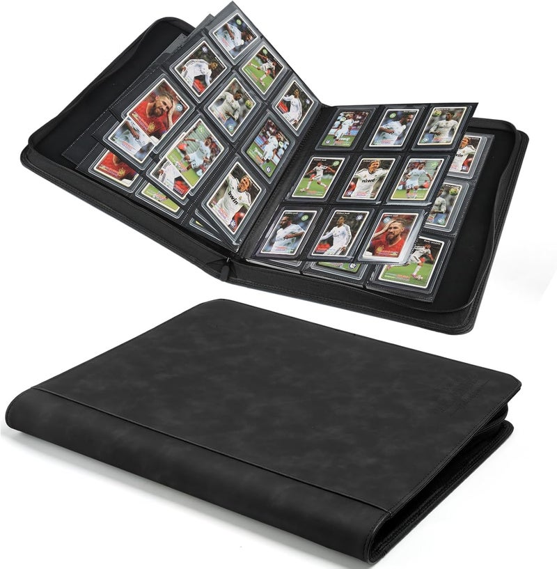 CARDBINDER Toploader Binder,Toploader Hard Cases, 9-Pocket Pages Sleeves Hold up 288 Cards.Toploader Card Binder with Sleeves for “3×4” Rigid，Card Holder(Black) - Image 1